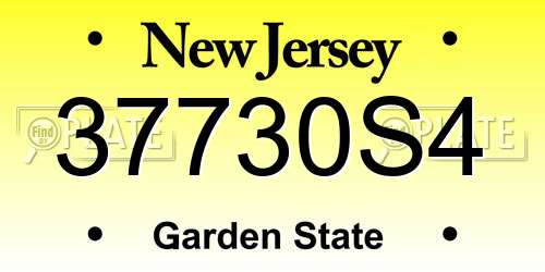37730S4 New Jersey License Plate