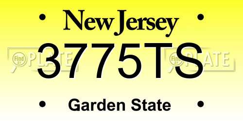 3775TS New Jersey License Plate