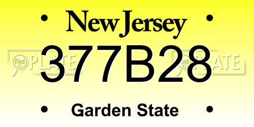 377B28 New Jersey License Plate