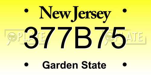 377B75 New Jersey License Plate