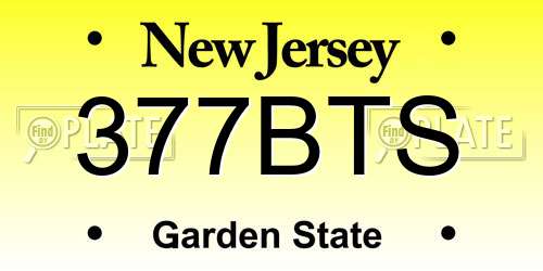 377BTS New Jersey License Plate