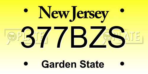 377BZS New Jersey License Plate