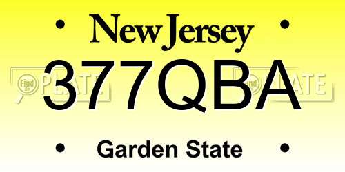 377QBA New Jersey License Plate