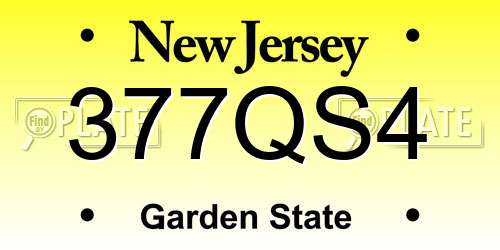 377QS4 New Jersey License Plate