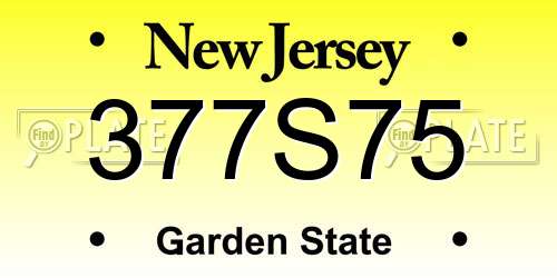 377S75 New Jersey License Plate