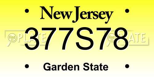 377S78 New Jersey License Plate