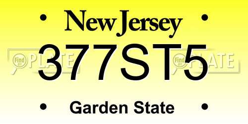 377ST5 New Jersey License Plate