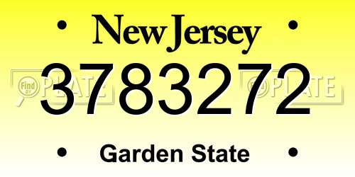 3783272 New Jersey License Plate