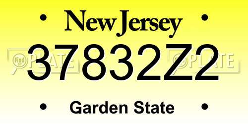 37832Z2 New Jersey License Plate