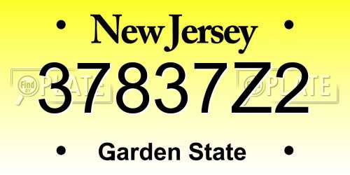 37837Z2 New Jersey License Plate