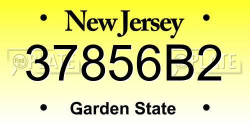 37856B2 New Jersey License Plate