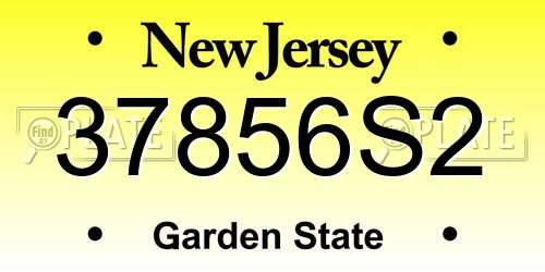 37856S2 New Jersey License Plate