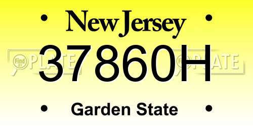 37860H New Jersey License Plate