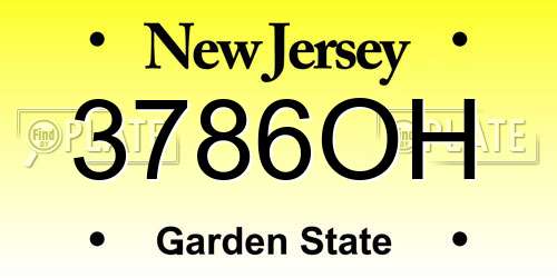 3786OH New Jersey License Plate