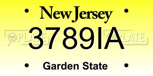 3789IA New Jersey License Plate