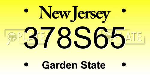 378S65 New Jersey License Plate