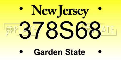 378S68 New Jersey License Plate