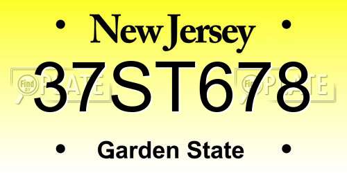 37ST678 New Jersey License Plate