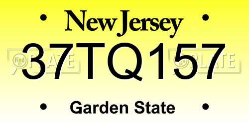 37TQ157 New Jersey License Plate