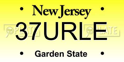 37URLE New Jersey License Plate