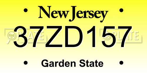37ZD157 New Jersey License Plate