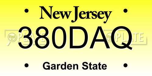 380DAQ New Jersey License Plate