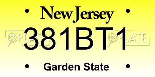 381BT1 New Jersey License Plate