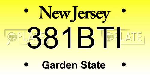 381BTI New Jersey License Plate