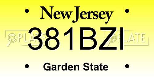 381BZI New Jersey License Plate