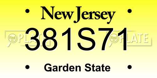 381S71 New Jersey License Plate