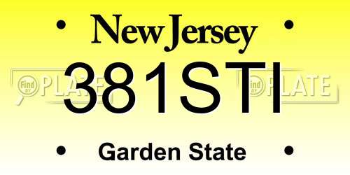 381STI New Jersey License Plate