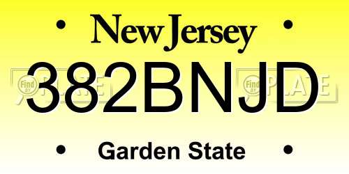 382BNJD New Jersey License Plate
