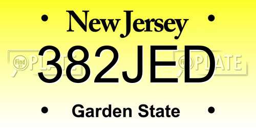 382JED New Jersey License Plate