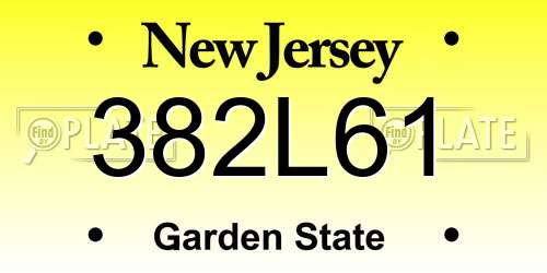 382L61 New Jersey License Plate