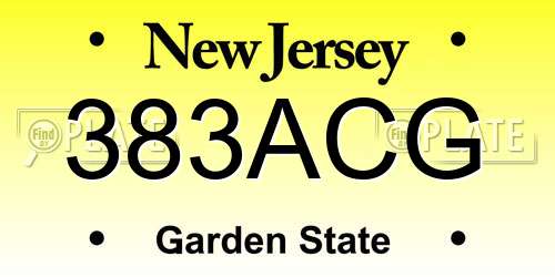 383ACG New Jersey License Plate