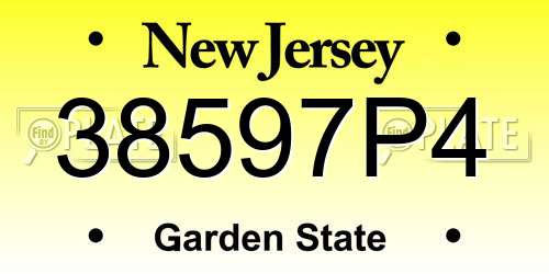 38597P4 New Jersey License Plate
