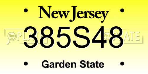 385S48 New Jersey License Plate