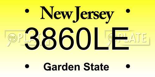 3860LE New Jersey License Plate