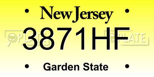 3871HF New Jersey License Plate