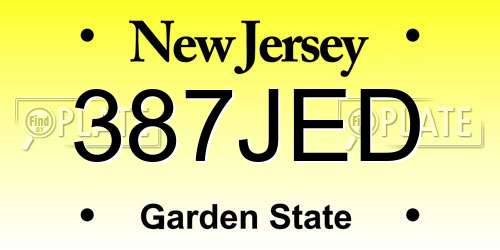 387JED New Jersey License Plate