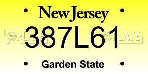 387L61 New Jersey License Plate