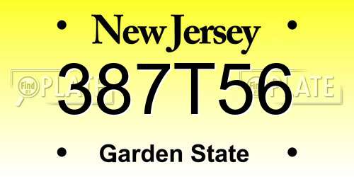 387T56 New Jersey License Plate