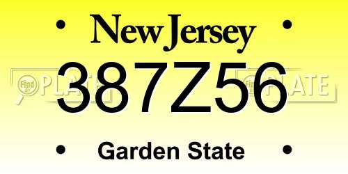 387Z56 New Jersey License Plate