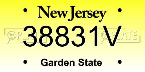 38831V New Jersey License Plate