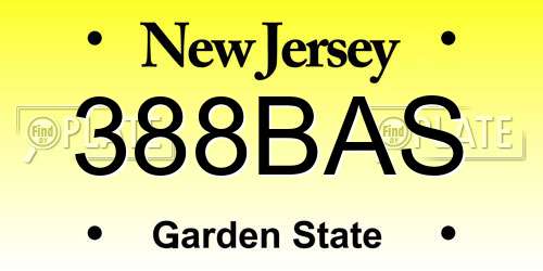 388BAS New Jersey License Plate