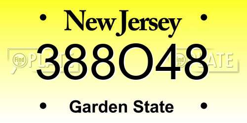 388O48 New Jersey License Plate