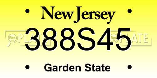 388S45 New Jersey License Plate