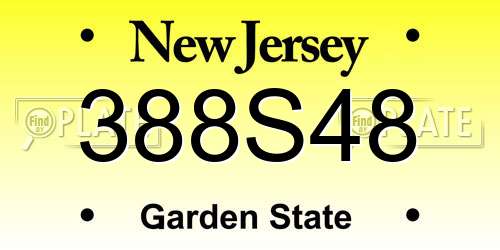 388S48 New Jersey License Plate
