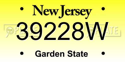 39228W New Jersey License Plate