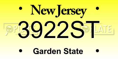 3922ST New Jersey License Plate